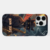 Black Cat Playing Saxophone Angry Saxophonist iPhone Hülle (Rückseite (Horizontal))