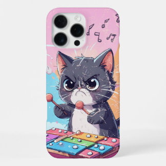 Black Cat Playing Xylophone Cute Xylophonist Gift iPhone 16 Pro Max Hülle