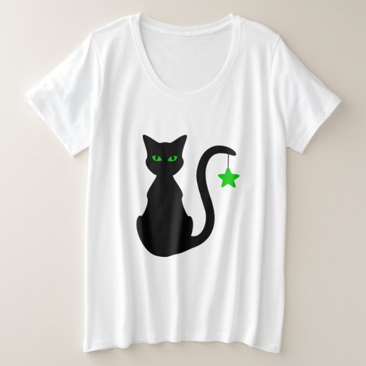 Black Cat Plus Size T - Shirt (Design vorne)
