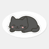 Black Cat PNG Sticker – Cute Kawaii Cat Loaf (Vorderseite)