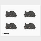 Black Cat PNG Sticker – Cute Kawaii Cat Loaf (Blatt)