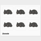 Black Cat PNG Sticker – Cute Kawaii Cat Loaf (Blatt)
