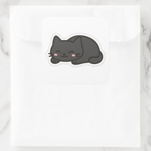 Black Cat PNG Sticker – Cute Kawaii Cat Loaf (Tasche)