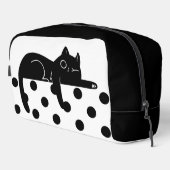 Black cat polka dot Print Sew toiletry Bag Waschbeutel (Rechte Ecke)