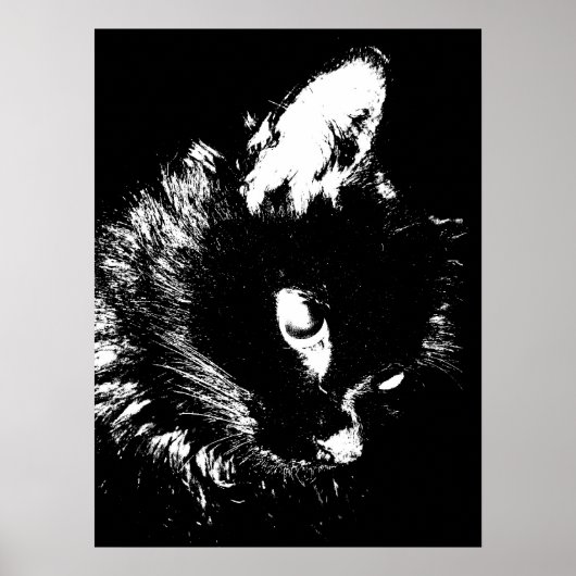 Black Cat Pop Art Poster Print - Cat Poster (Vorne)