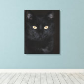 Black Cat Portrait Leinwanddruck (Insitu (Holzboden))