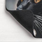 Black Cat Portrait Mousepad (Ecke)
