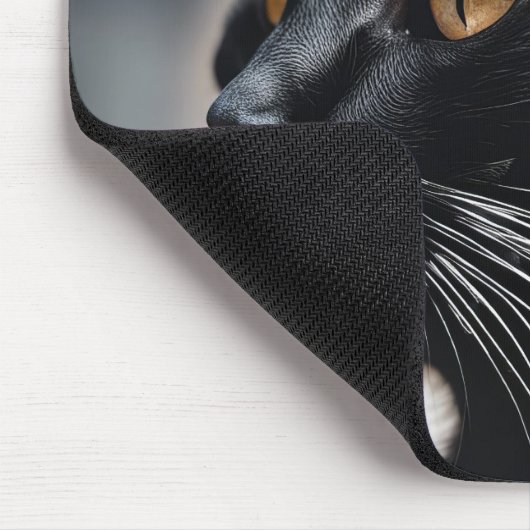 Black Cat Portrait Mousepad (Ecke)