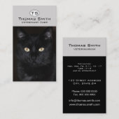 Black Cat Portrait Visitenkarte (Vorne/Hinten)