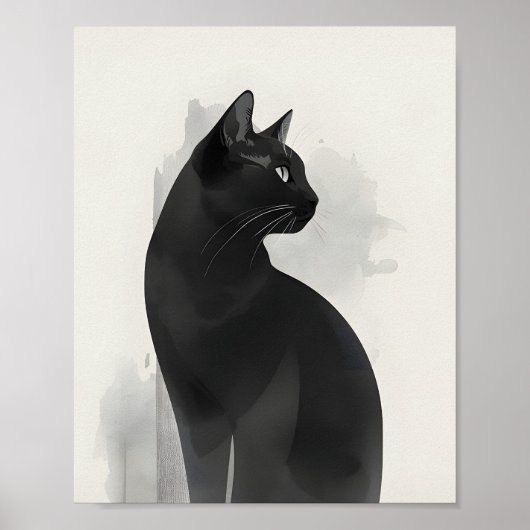 Black Cat Portrait Wall Art Perfect Gift  Poster (Vorne)