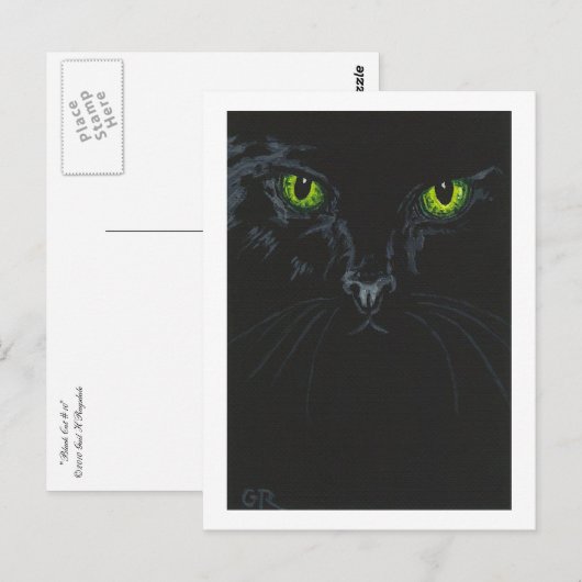 Black Cat Postcard Postkarte (Vorne/Hinten)