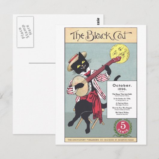 Black Cat Postcard Postkarte (Vorne/Hinten)