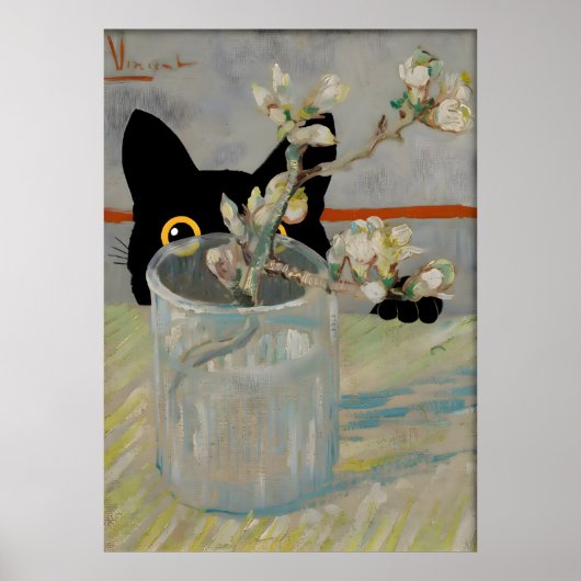 Black Cat Print Van Gogh Still Life Poster (Vorne)