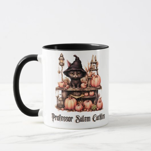 Black Cat Professor Salem Cackles Halloween Tasse (Links)