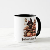 Black Cat Professor Salem Cackles Halloween Tasse (VorderseiteRechts)