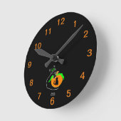 Black Cat Pumpkin Acrylic Wall Clock Runde Wanduhr (Winkel)