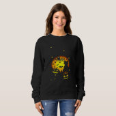Black Cat Pumpkin And Owl Halloween Full Moon Cute Sweatshirt (Vorne ganz)