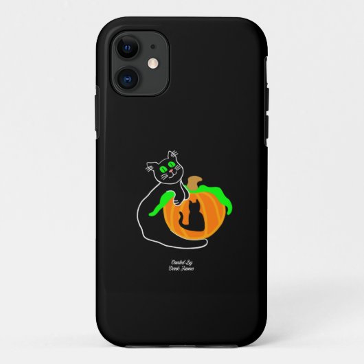 Black Cat Pumpkin Apple iPhone 11 Fall Case-Mate iPhone Hülle (Rückseite)