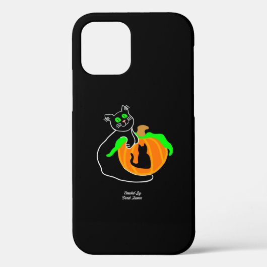 Black Cat Pumpkin Apple iPhone 12 Fall Case-Mate iPhone Hülle (Rückseite)