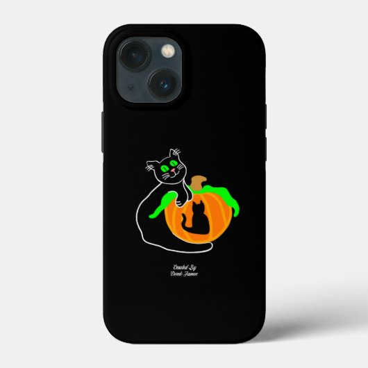 Black Cat Pumpkin Apple iPhone 13 Mini-Fall Case-Mate iPhone Hülle (Rückseite)