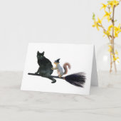 Black Cat Pumpkin Card Karte (Gelbe Blume)