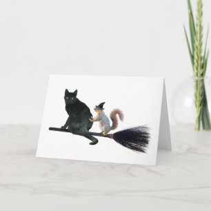 Black Cat Pumpkin Card Karte