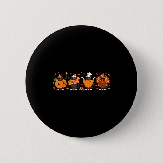 Black Cat Pumpkin E Turkey Thanksgiving Fall Cat L Button (Vorderseite)