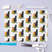 Black Cat Pumpkin Ferns Tissue Paper Seidenpapier (Handwerk)