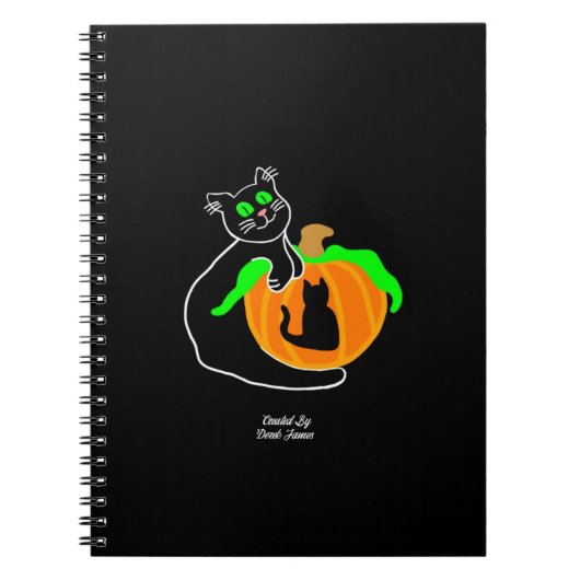 Black Cat Pumpkin Foto Notebook Notizblock (Vorderseite)