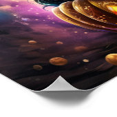 Black Cat Pumpkin Galaxy Poster (Ecke)