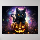Black Cat Pumpkin Galaxy Poster (Vorne)