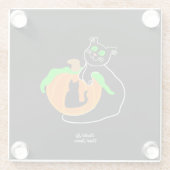 Black Cat Pumpkin Glass Untersetzer (Rückseite)