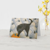 Black Cat Pumpkin Greeting Card Karte (Gelbe Blume)