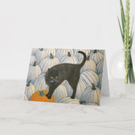 Black Cat Pumpkin Greeting Card Karte