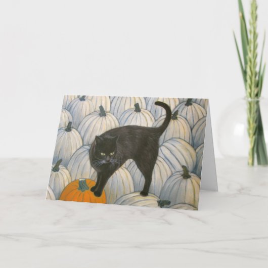 Black Cat Pumpkin Greeting Card Karte (Vorderseite)