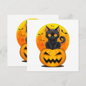 Black Cat Pumpkin Halloween-Kostüm (Vorne/Hinten)