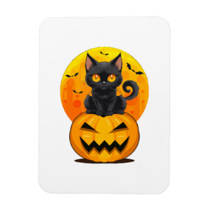 Black Cat Pumpkin Halloween-Kostüm Magnet