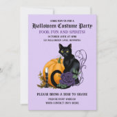 Black Cat & Pumpkin Halloween-Party Einladung (Vorderseite)