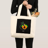 Black Cat Pumpkin Jumbo Tote Bag Stoffbeutel (Vorderseite (Produkt))