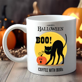 Black Cat Pumpkin Kaffee mit Boos Halloween Kaffeetasse