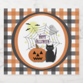 Black Cat & Pumpkin Kein Beängstigendes Halloween Bierflaschenetikett (Einzelnes Label)