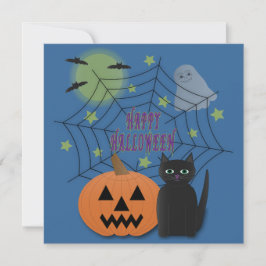 Black Cat & Pumpkin Kein Beängstigendes Halloween Einladung