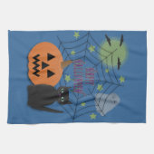 Black Cat & Pumpkin Kein Beängstigendes Halloween Geschirrtuch (Horizontal)