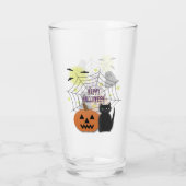 Black Cat & Pumpkin Kein Beängstigendes Halloween Glas (Rückseite)