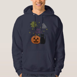 Black Cat & Pumpkin Kein Beängstigendes Halloween Hoodie