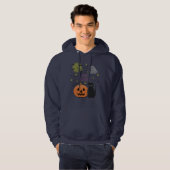 Black Cat & Pumpkin Kein Beängstigendes Halloween Hoodie (Vorne ganz)