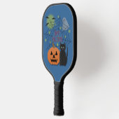 Black Cat & Pumpkin Kein Beängstigendes Halloween Pickleball Schläger (Links)