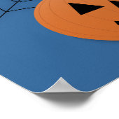 Black Cat & Pumpkin Kein Beängstigendes Halloween Poster (Ecke)