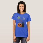 Black Cat & Pumpkin Kein Beängstigendes Halloween T-Shirt (Vorne ganz)