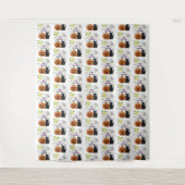 Black Cat & Pumpkin Kein Beängstigendes Halloween Wandteppich (Vorderseite)